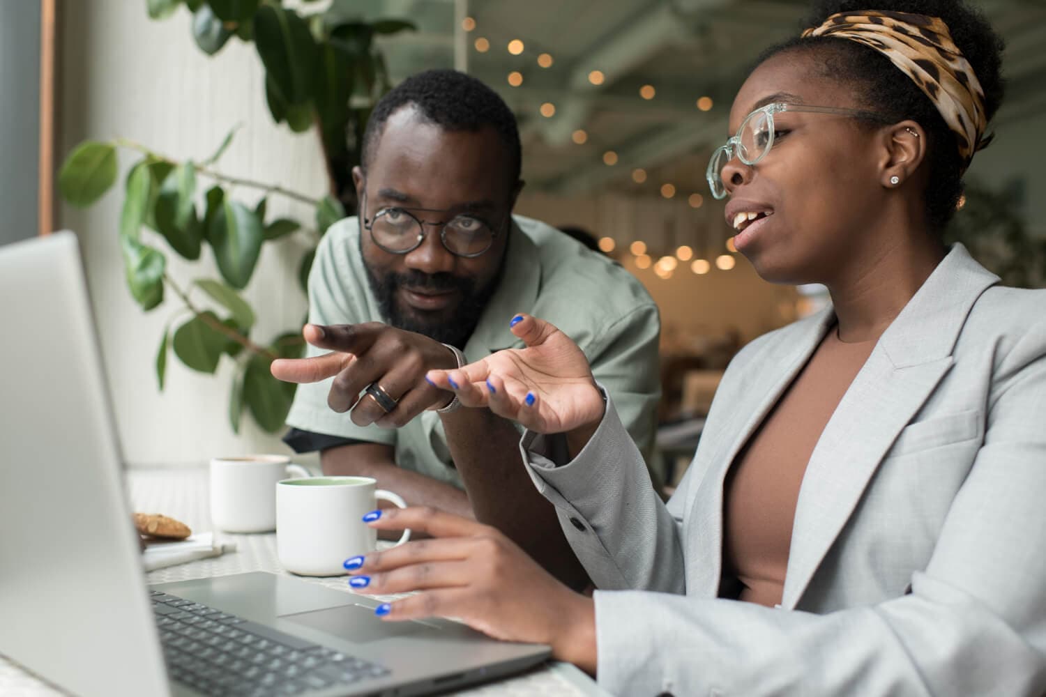 Technology leadership team collaborating over strategy documents