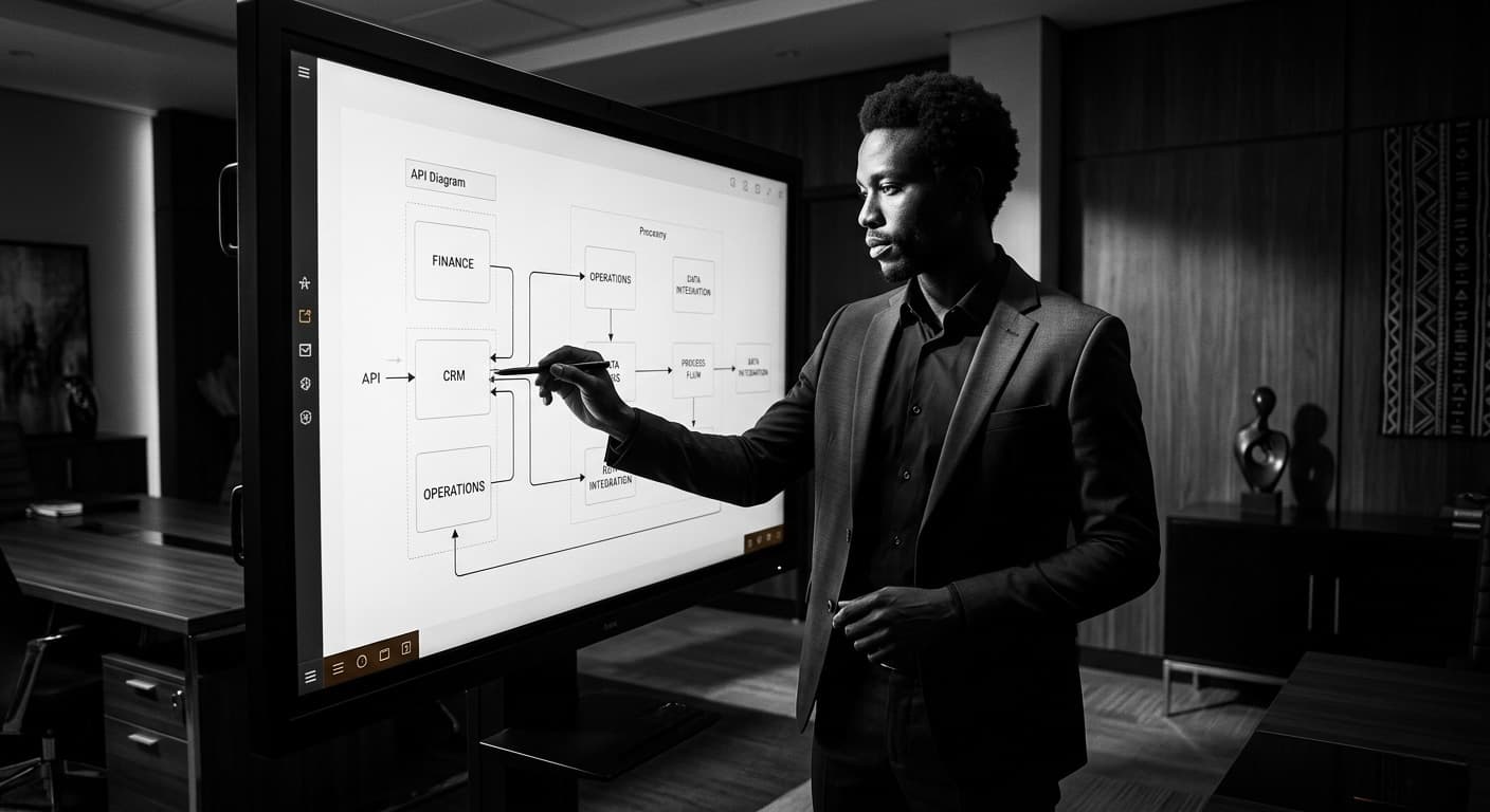 Systems integration dashboard with interconnected services